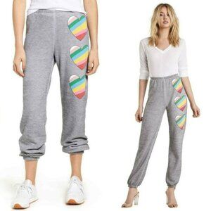 Wildfox - Love Hearts Easy Sweats Grey Sweatpants - Size XS
